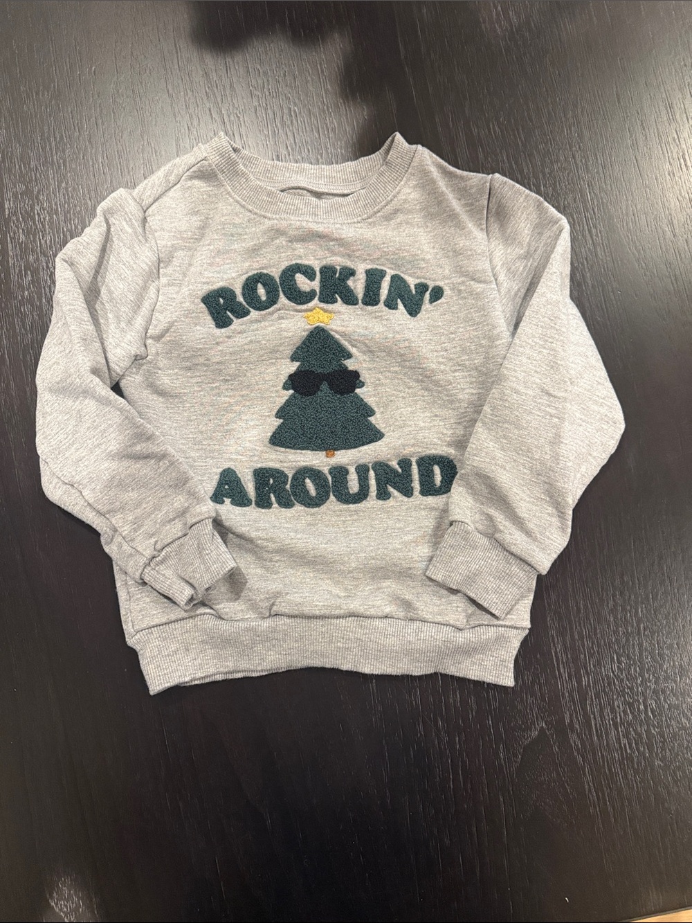 Little Sleepies Gray Sweatshirt with Green Tree Graphic